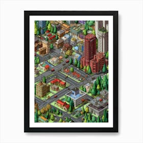 Bellevue Washington Pixel Art 1 Art Print