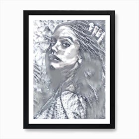 Portrait Of A Woman - Silver Art Print