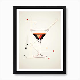 Mid Century Modern Boulevardier Floral Infusion Cocktail 3 Art Print