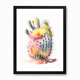 Pincushion Cactus Storybook Watercolours Art Print