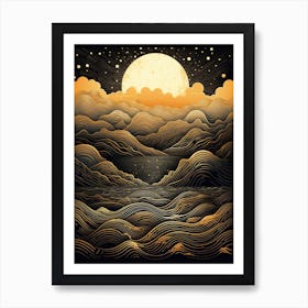 Moon Over The Sea Poster