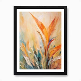 Fall Flower Painting Bird Of Paradise 2 Art Print