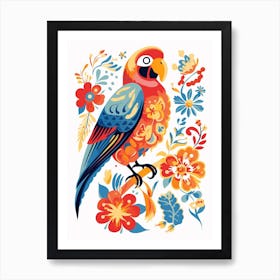 Scandinavian Bird Illustration Parrot 1 Art Print