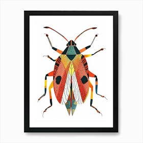 Colourful Insect Illustration Boxelder Bug 1 Art Print