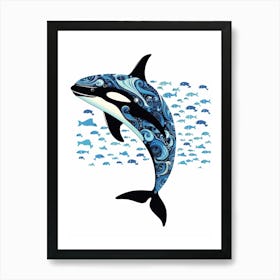 Orca Whale Pattern 4 Art Print