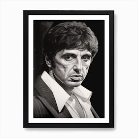 Gangster Art Tony Montana Scarface B&W 2 Poster