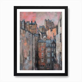 Kitsch Edinburgh Brushstroke Illustration 3 Art Print