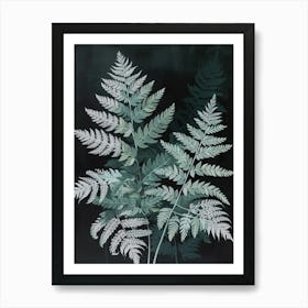 Silver Lace Fern Painting 1 Art Print