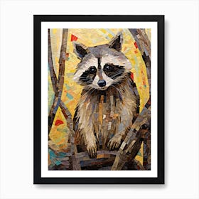 A Tree Hanging Raccoon In The Style Of Jasper Johns 2 Art Print