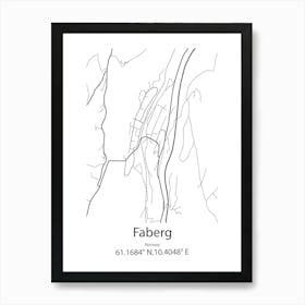 Faberg,Norway Minimalist Map Art Print