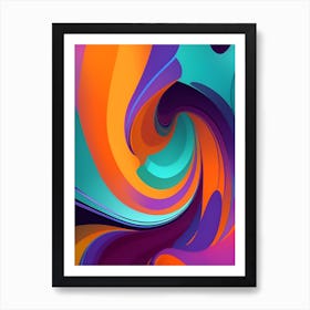 Abstract Colorful Waves Vertical Composition 25 Art Print