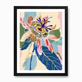 Colourful Flower Illustration Passionflower 3 Art Print