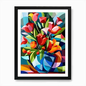 Abstract Flowers In A Vase 6 Art Print