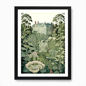 Nymphenburg Palace Gardens 1, Germany Vintage Botanical Art Print