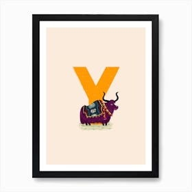 Letter Y Yak Art Print