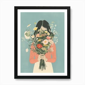 Spring Girl With Wild Flowers 5 Art Print