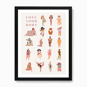 Love Your Body Poster In Colors Art Print