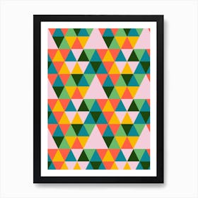 Triangles 2020 Green Orange Yellow Art Print