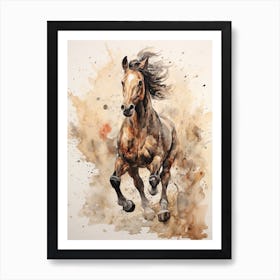 A Horse Painting In The Style Of Spattering 3 Art Print
