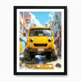 Yellow Truck In The City Art Print
