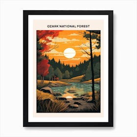 Ozark National Forest Midcentury Travel Poster Art Print