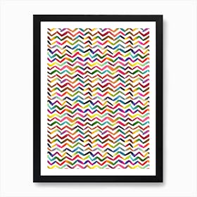 Chevron Stripes Multicolored Art Print