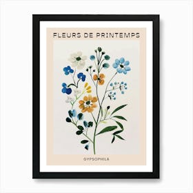 Spring Floral French Poster  Gypsophila 3 Art Print