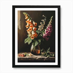 Baroque Floral Still Life Foxglove 2 Art Print