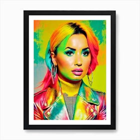 Demi Lovato Colourful Pop Art Art Print