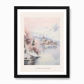 Dreamy Winter Painting Poster Lucerne Switzerland 4 Art Print