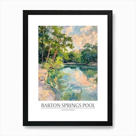 Barton Springs Pool Austin Texas Oil Painting 3 Poster Art Print