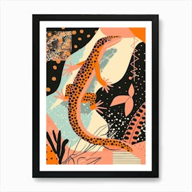Leopard Lizard Abstract Modern Illustration 2 Art Print