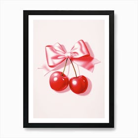 Cherries And Bow Art Print