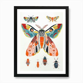 Colourful Insect Illustration Moth 20 Art Print