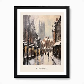 Vintage Winter Painting Poster Canterbury United Kingdom 1 Art Print