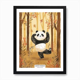 Giant Panda Dancing In The Woods Poster 2 Art Print