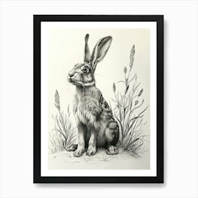 Polish Rex Rabbit Drawing 3 Art Print