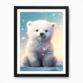 Cute Cub Scandinavian Style Illustration 4 Art Print