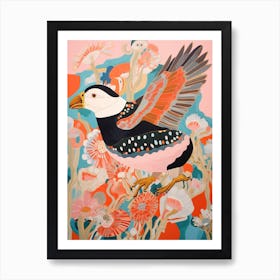 Maximalist Bird Painting Puffin Art Print