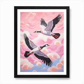 Vintage Japanese Inspired Bird Print Canada Goose 1 Art Print