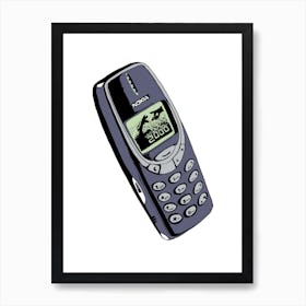 Retro 2000 Mobile Phone Grey Art Print