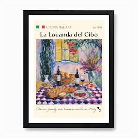 La Locanda Del Cibo Trattoria Italian Poster Food Kitchen Art Print