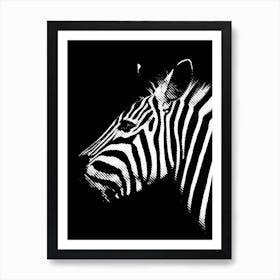 Zebra Line Art 1 Art Print