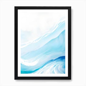 Blue Ocean Wave Watercolor Vertical Composition 132 Art Print