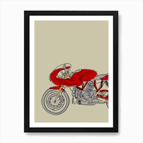 Motorbike Ducati Cafe Racer Side Art Print