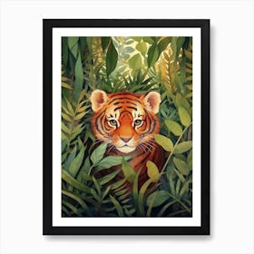 Tiger In The Jungle Watercolour 4 Art Print