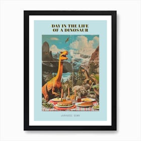 Abstract Dinosaur Jurassic Retro Collage 3 Poster Art Print