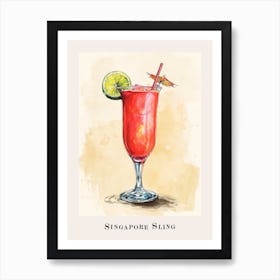 Singapore Sling Tile Poster 2 Art Print