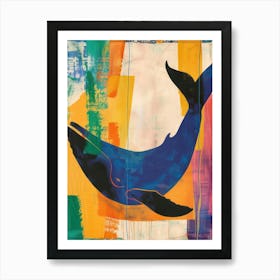 Whale 4 Cut Out Collage Art Print