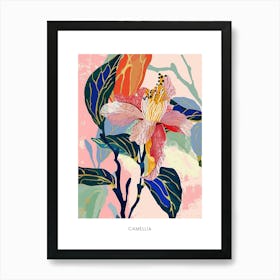 Colourful Flower Illustration Poster Camellia 4 Art Print